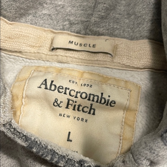 Abercrombie & Fitch Distressed Heather Gray Men's Pullover Sweater - Picture 2 of 11